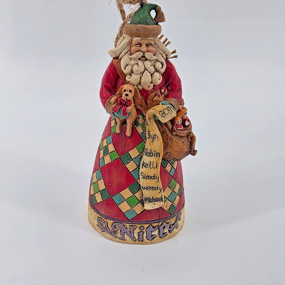 Jim Shores Heartwood‎ Creek Santa Naughty/Nice Hanging Ornament 4005789 2006